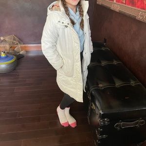 BURBERRY White Winter jacket size 8 girls